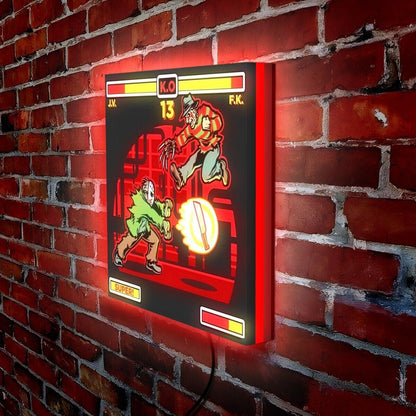 Freddy vs. Jason LED Light Box Street Fighter Showdown for Halloween and Beyond - FYLZGO Signs