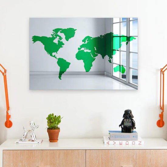 World Map Mirror Wall Decor - FYLZGO Signs