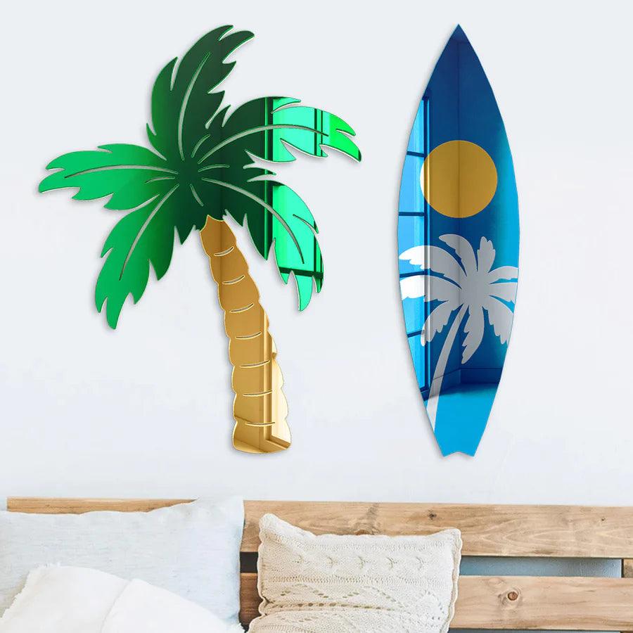 Palm Tree Mirror Wall Decor - FYLZGO Signs