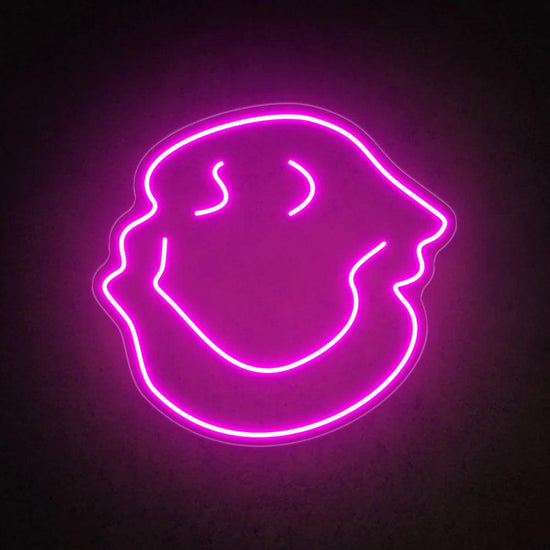 Lovely Melting Smiley Face Emoji Neon Sign Room Decoration Gift - FYLZGO Signs