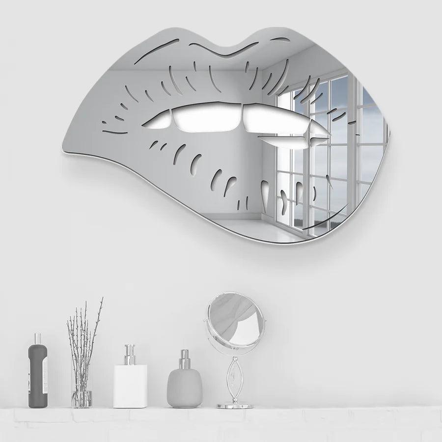 Biting Lips Mirror Art Wall Decor - FYLZGO Signs