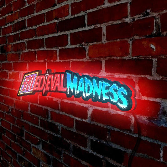 Medieval Madness Sign Pinball Top LED Light Box Enhance Your Game Room - FYLZGO Signs
