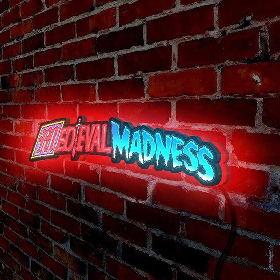 Medieval Madness Sign Pinball Top LED Light Box Enhance Your Game Room - FYLZGO Signs