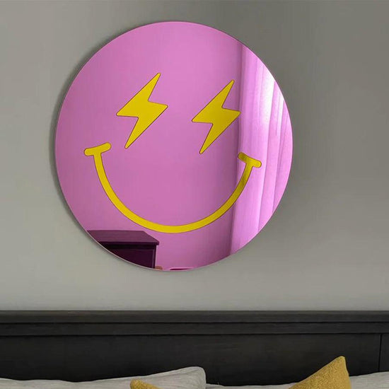 Happy Face With Lightning Bolt Eyes - FYLZGO Signs