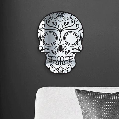 Day of the Dead Skull Mirror Wall Decor - FYLZGO Signs