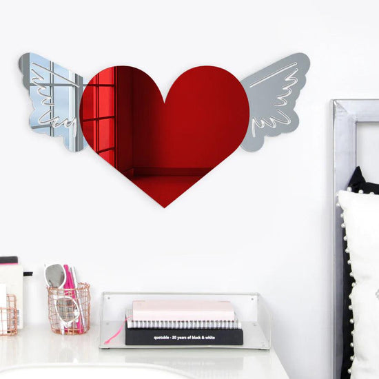 Winged Heart Wall Mirror - FYLZGO Signs