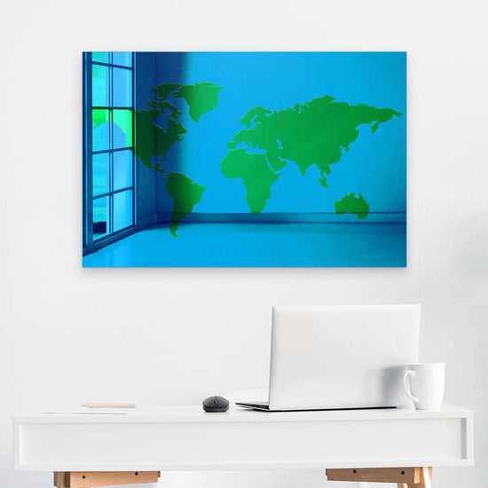 World Map Mirror Wall Decor - FYLZGO Signs