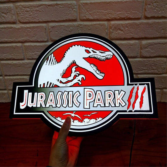 Jurassic Park 3 Light Box 3D Printed Fully Dimmable with Extra Long USB Cable - FYLZGO Signs