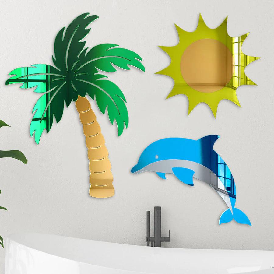 Palm Tree Mirror Wall Decor - FYLZGO Signs