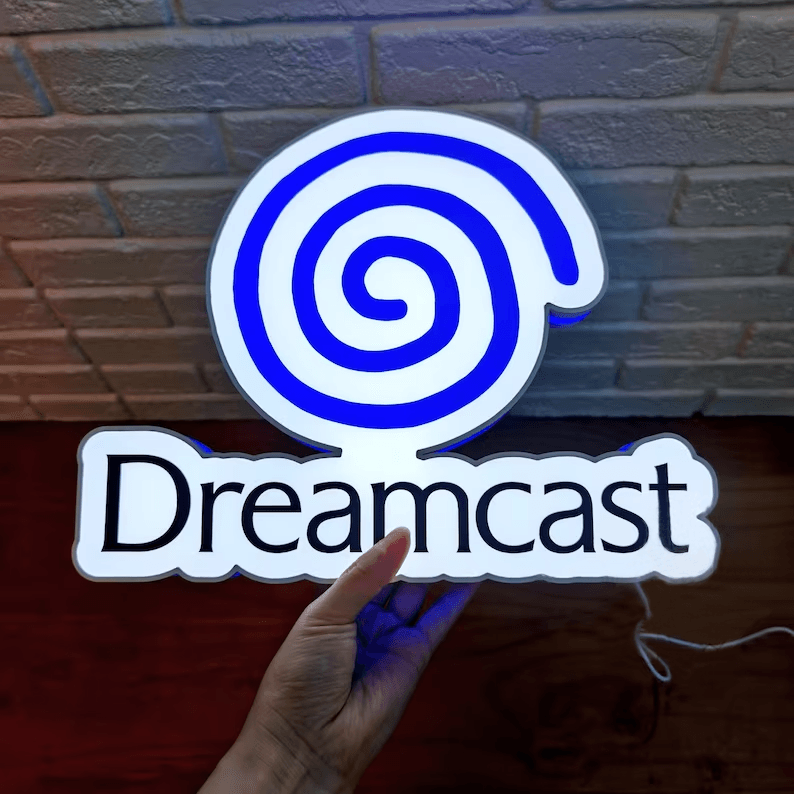 Sega Dreamcast Logo for Game Room Decor 3D Printed LED Light Box - FYLZGO Signs