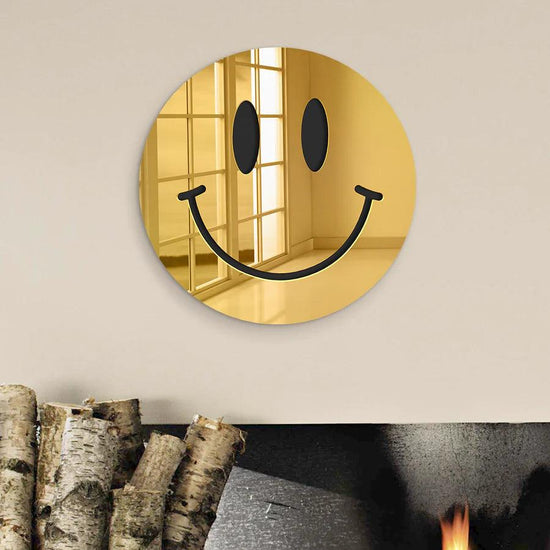 Happy Face Mirror Art Decor - FYLZGO Signs