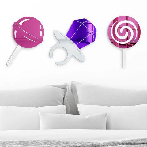 Strawberry Pink and Blueberry Swirly Pop 3D Wall Art - FYLZGO Signs