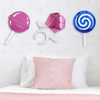 Strawberry Pink and Blueberry Swirly Pop 3D Wall Art - FYLZGO Signs
