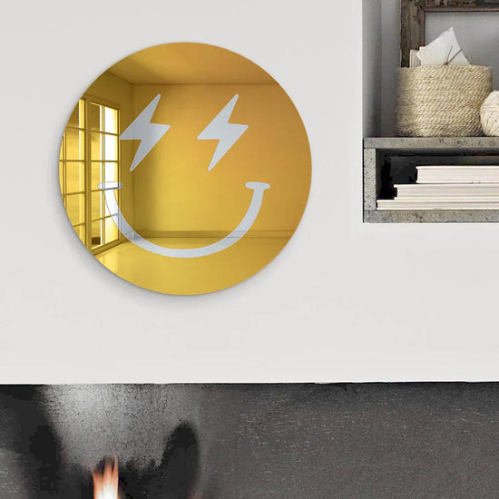 Happy Face With Lightning Bolt Eyes - FYLZGO Signs