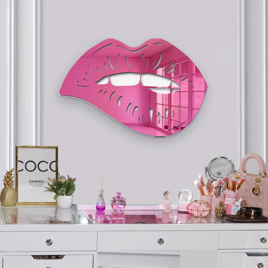 Biting Lips Mirror Art Wall Decor - FYLZGO Signs