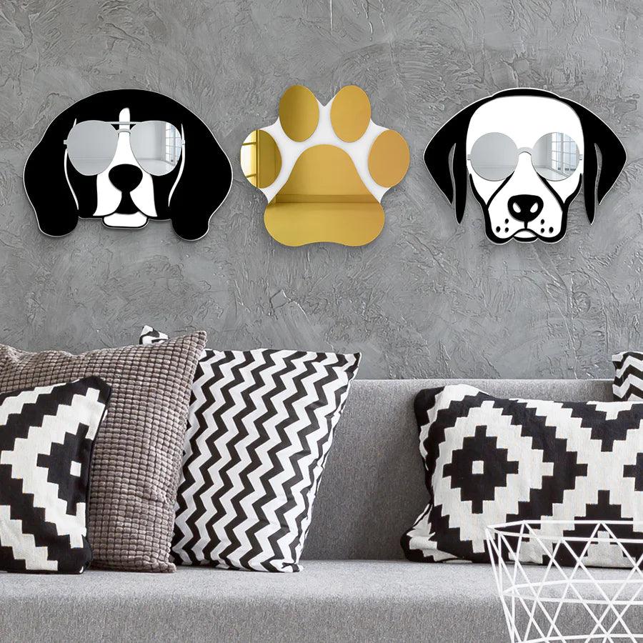 Paw Print Mirror Art Wall Decor - FYLZGO Signs