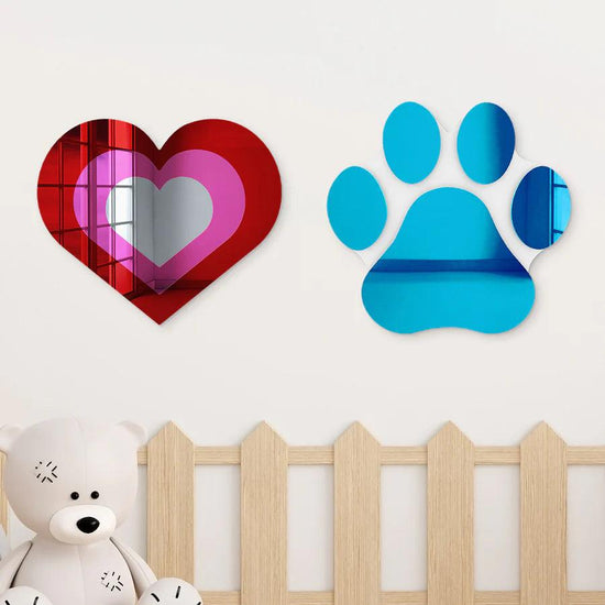 Paw Print Mirror Art Wall Decor - FYLZGO Signs