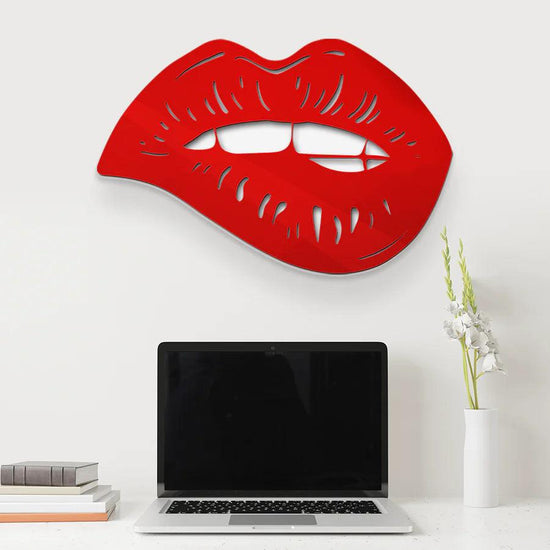 Biting Lips Mirror Art Wall Decor - FYLZGO Signs