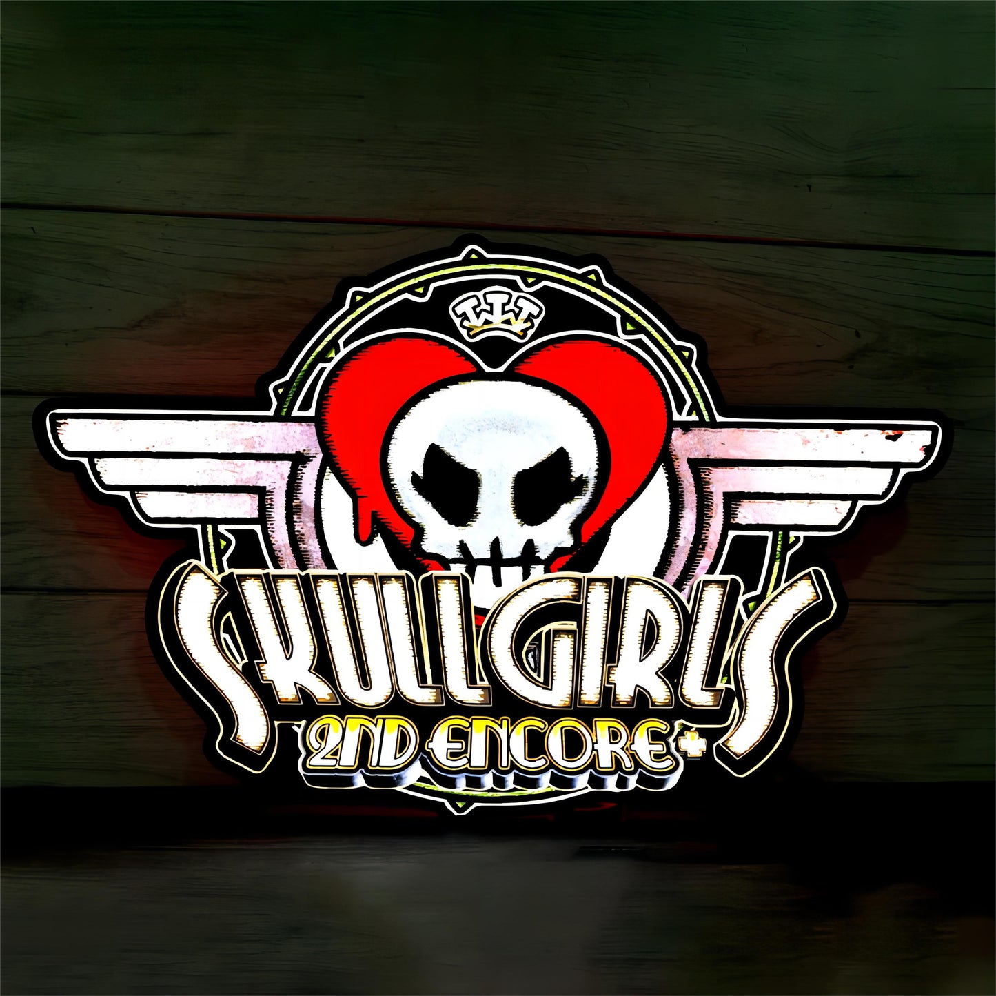 Skullgirls 2nd Encore Game Logo Lightbox LED signe personnalisé pour la décoration