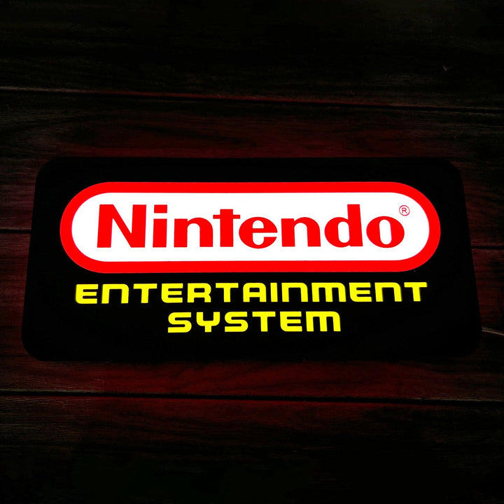 Nintendo Entertainment System Logo Night Lights SNES Jeu vidéo Light 3D Imprimé Lightbox