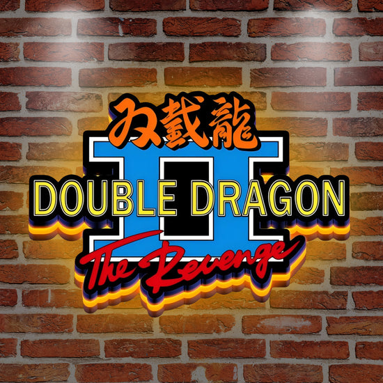 Custom Double Dragon II The Revenge Logo LED Nightlight 3D Print Desktop Lightbox Signs RGB