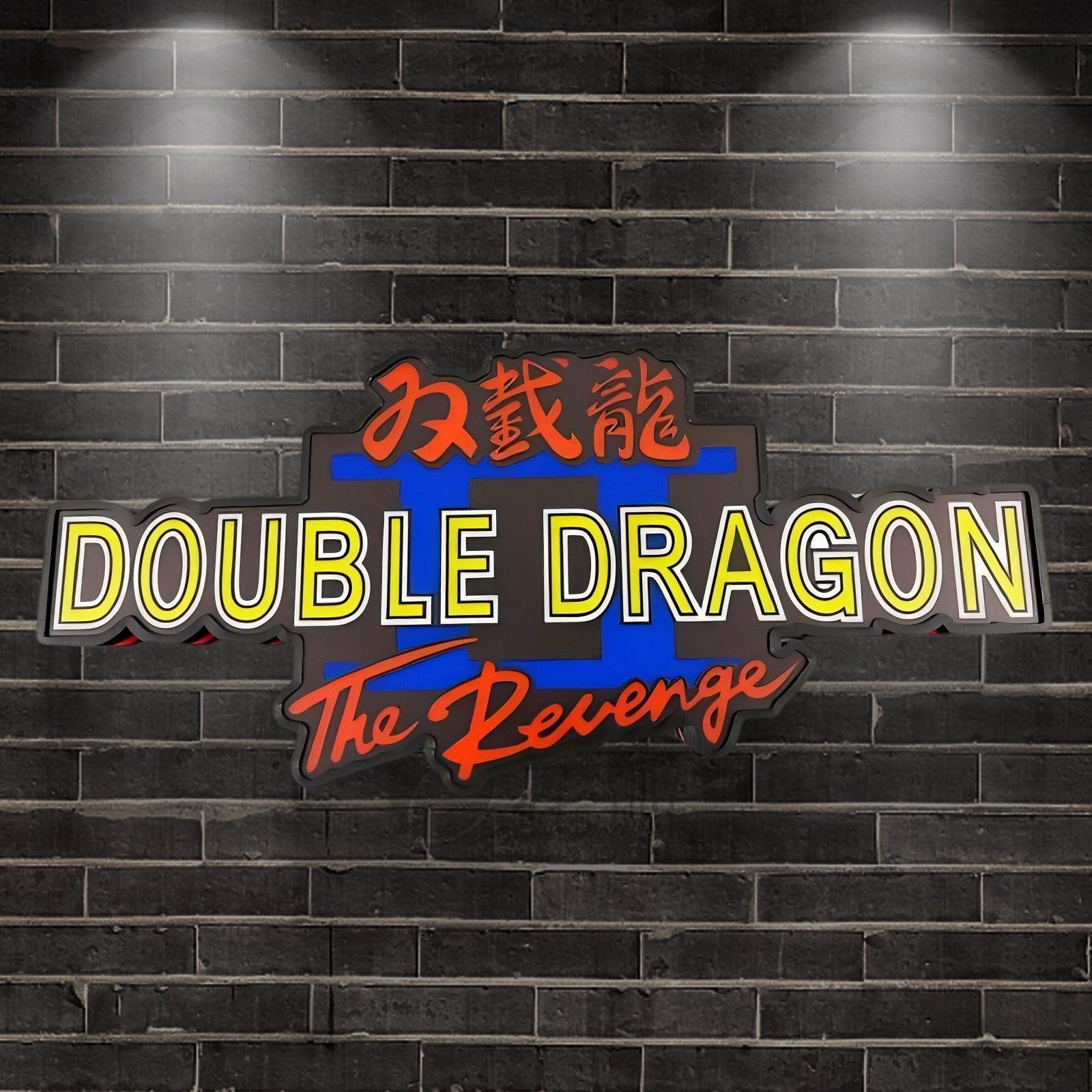 Custom Double Dragon II The Revenge Logo LED Nightlight 3D Print Desktop Lightbox Signs RGB