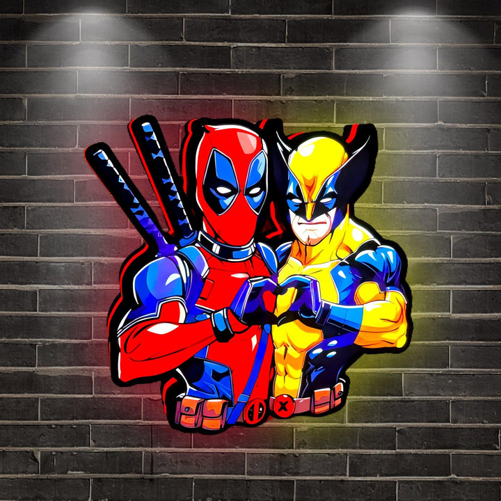 Deadpool & wolverine  Game Lightbox 3D Printed LED Lightbox