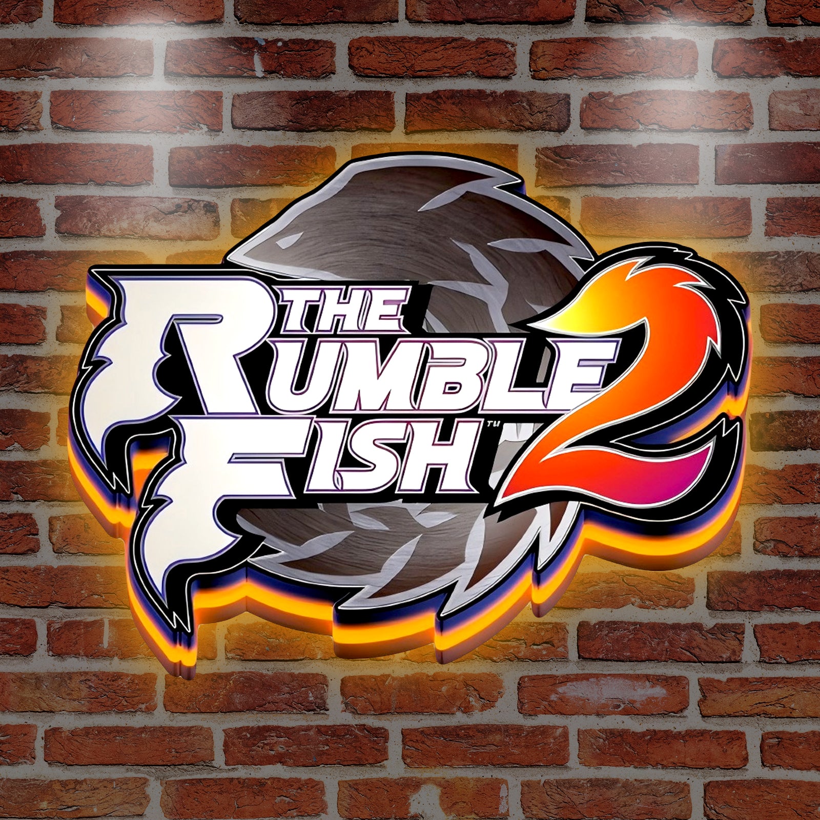 Fish Rumble II 3D Printed LED Lightbox for Gaming Room Decor