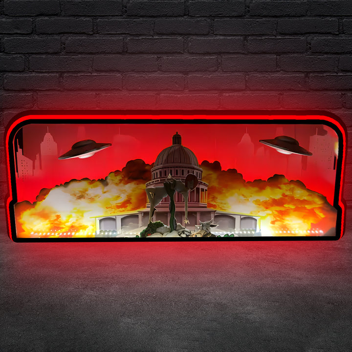 Attack From Mars Pinball Topper LED Lightbox, 3D Printed Lightbox Rock Your Game