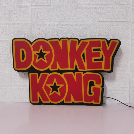 Donkey Kong Logo LED Sign, 3D Printed, USB Powered & Full Dimmable