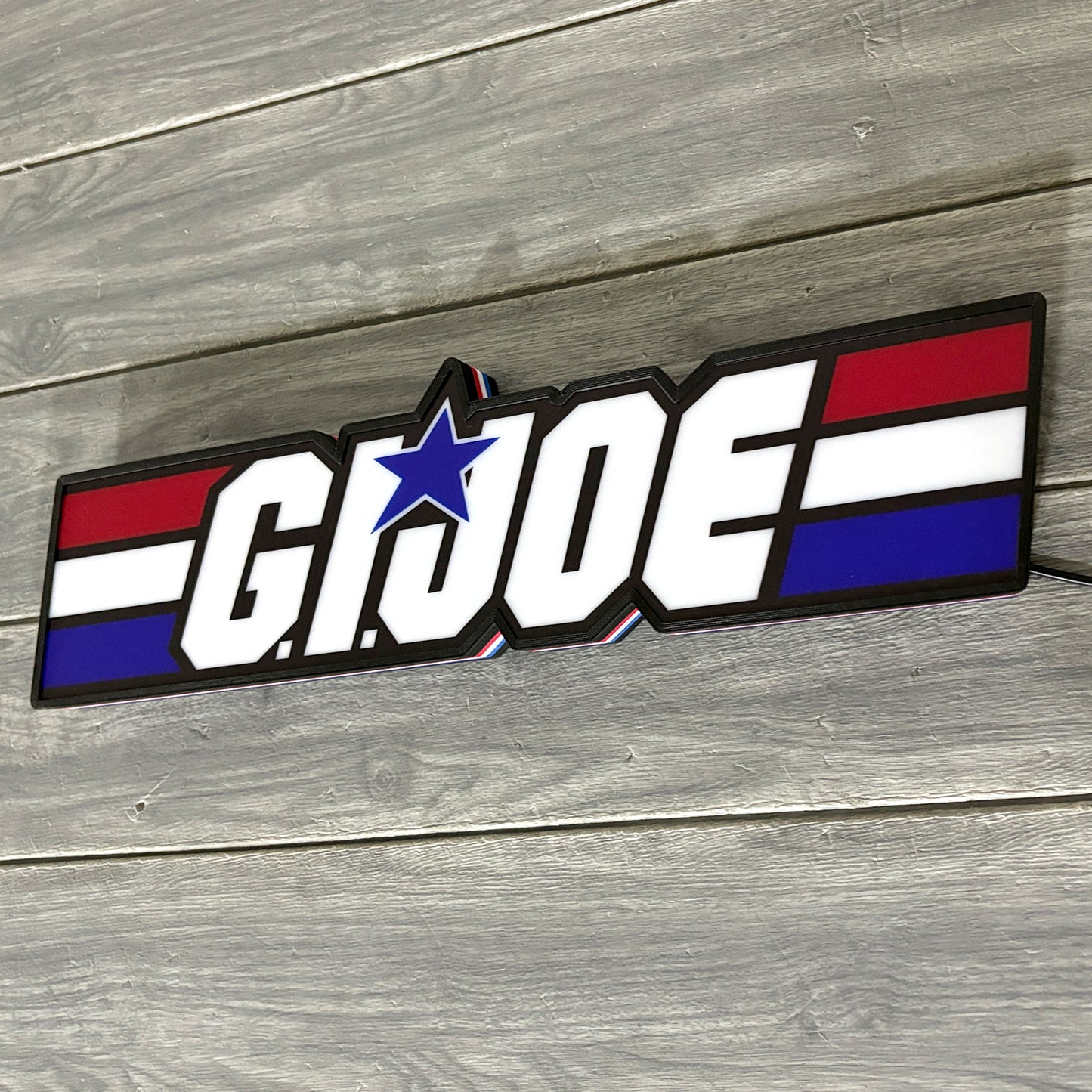 G.I. Joe Sign and Cobra G.I. Joe 3D Printed Lightbox Sign 3D Printed LED Sign G.I. Joe Decoration