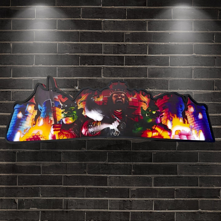 Medieval Madness Pinball Topper LED Lightbox Fire Inspiration, Pinball Arcade Decor, Perfect for Game Room or Pinball Machine