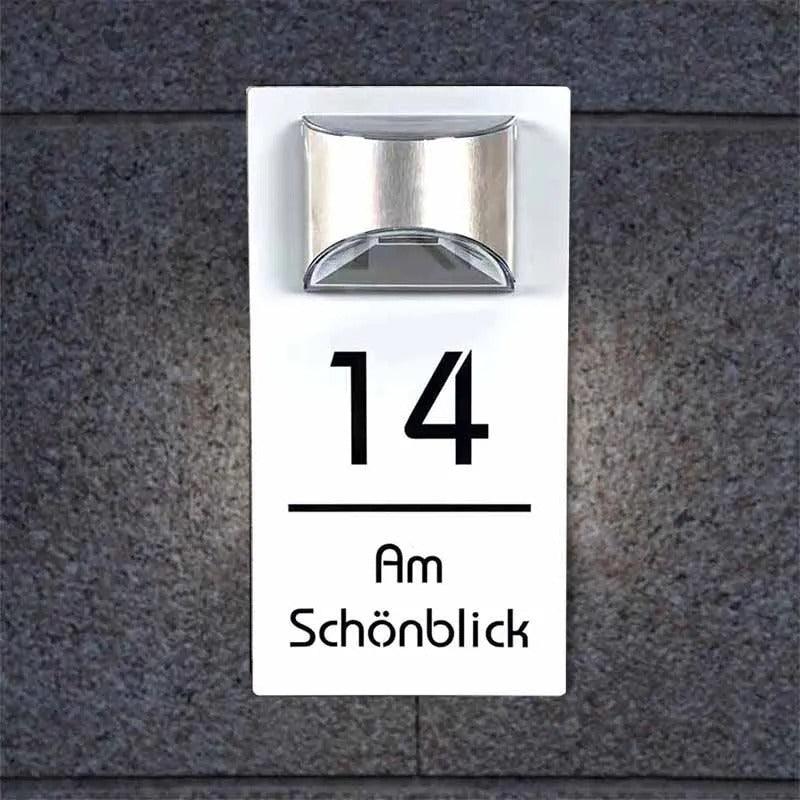 Personalized Solar House Number Sign Outdoor Street Name LED Modern House Signs