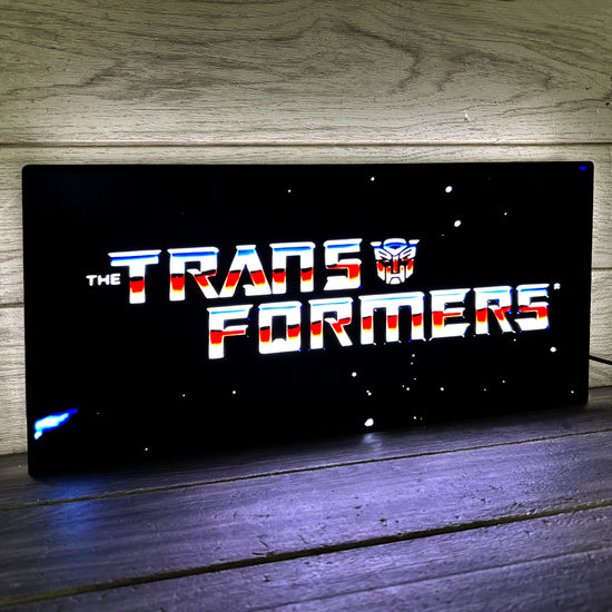 Transformers retro 3D printed LED light box logo wall art decorative fan cave