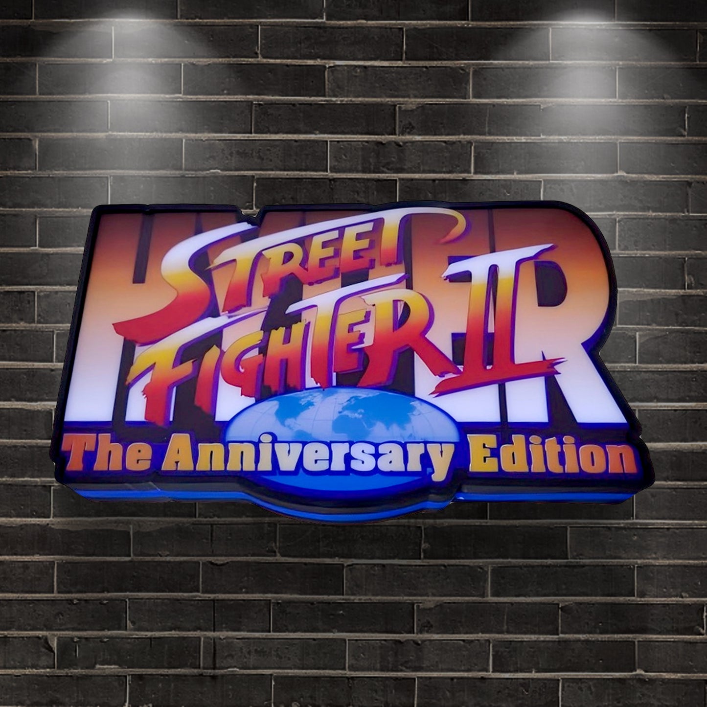 Street Fighter II The Aniversary Edition 3D Printed LED Lightbox for Gaming Room Decor