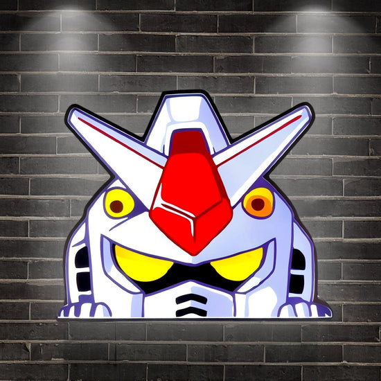 Mobile Suit Gundam Logo LED Nightlight Gift 3D Print Desktop Lightbox Illuminated Gaming Room Sign