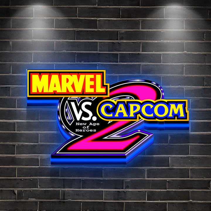 Marvel V Capcom 2 LED Lightbox, Perfect for Game Room & Arcade Topper, 5V