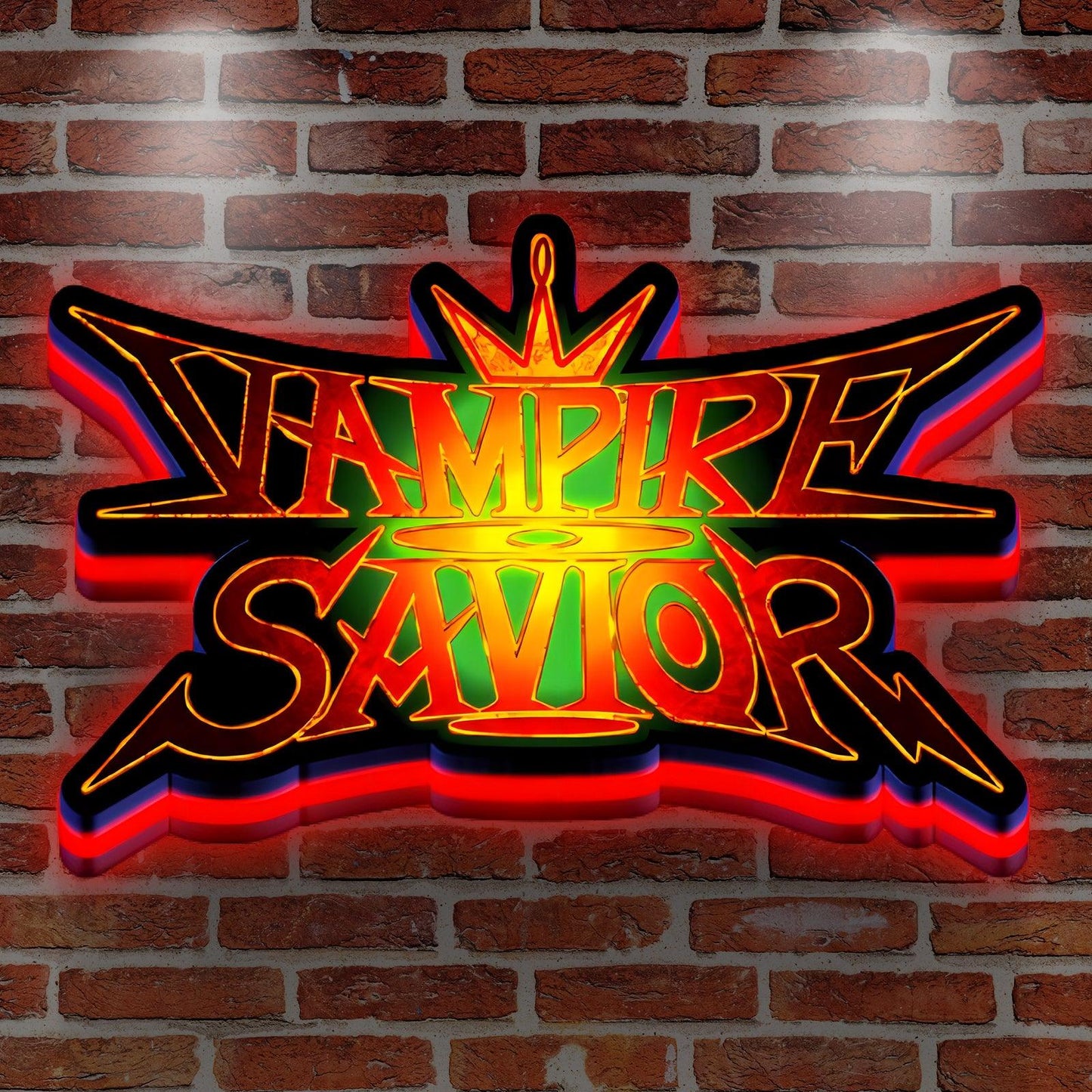 Custom Vampire Savior The Lord of Vampir Logo LED 3D Print Lightbox