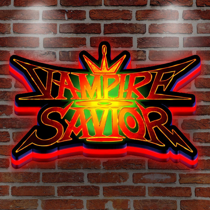 Custom Vampire Savior The Lord of Vampir Logo LED 3D Print Lightbox