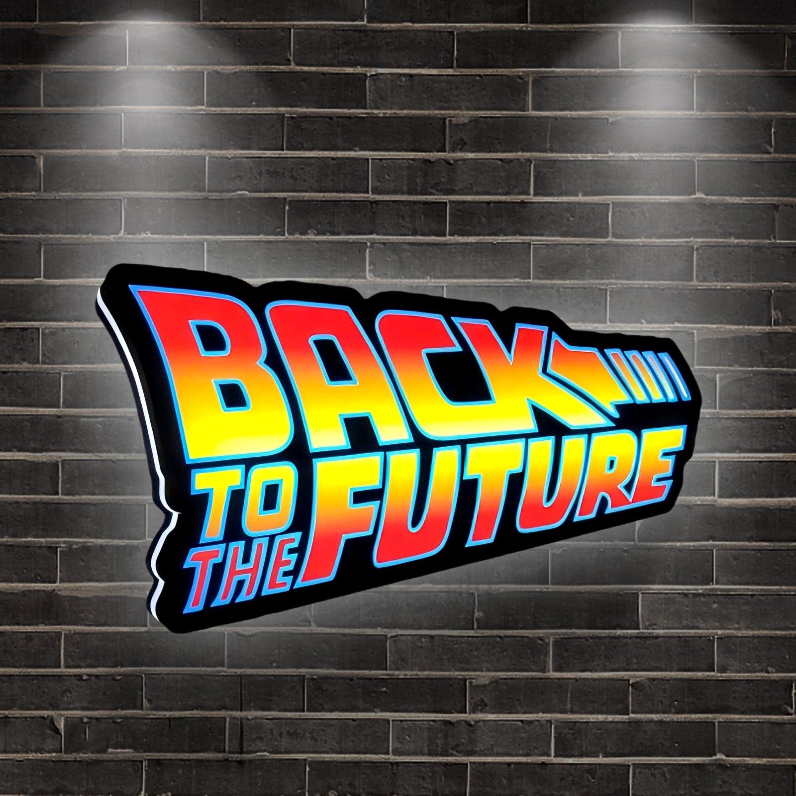 Back To The Future Logo LED Lightbox 3D Print Decortion Night Lights Illuminated Gaming Room