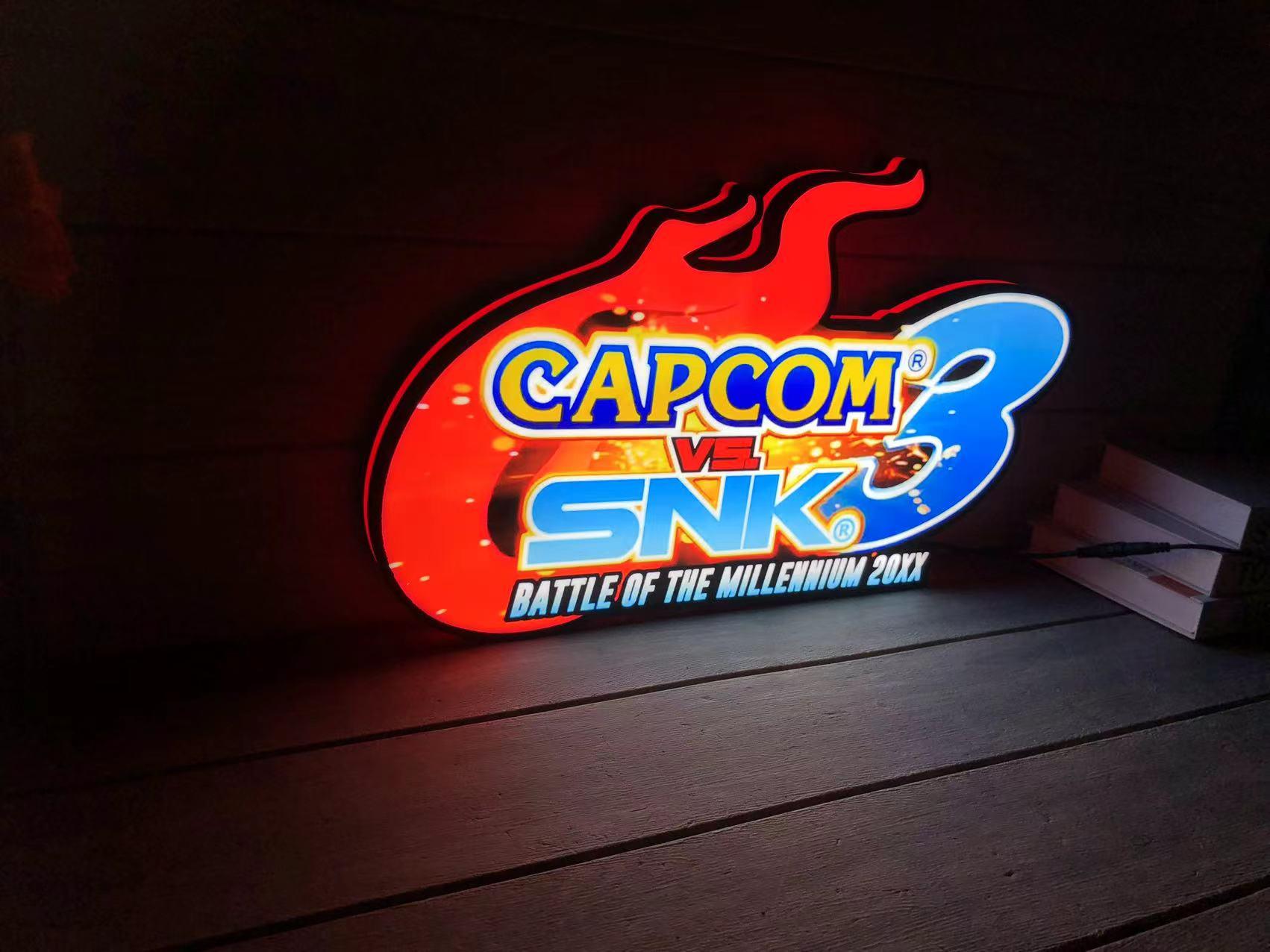 SNK vs. Capcom, Classic Arcade LED Light Box, Classic Fighting Game Arcade Toppers, LED Lightbox Pinball Topper - FYLZGO Signs