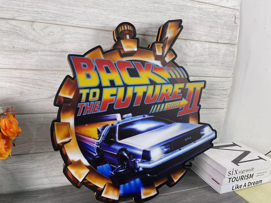 Classic Iconic SciFi Movie Logo Back To Future LED Neon Light Box, Classic Family Movie LED Lightbox, Functional Dimmer, 5V, USB Compatible - FYLZGO Signs