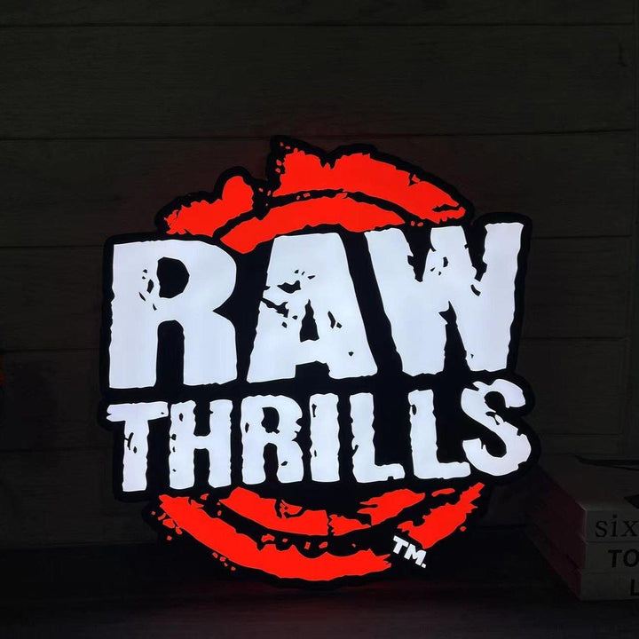 Raw Thrills Logo 3D LED Light Box Rétro Mega Drive Logo LED Lightbox Jeux d'arcade Lightbox