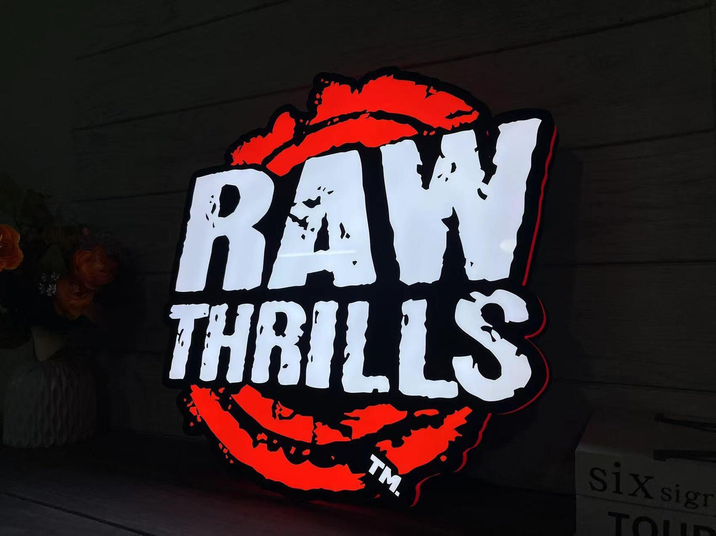 Raw Thrills Logo 3D LED Light Box Retro Mega Drive Logo LED Lightbox Arcade Games Lightbox