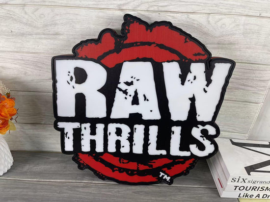 Raw Thrills Logo 3D LED Light Box Retro Mega Drive Logo LED Lightbox Arcade Games Lightbox