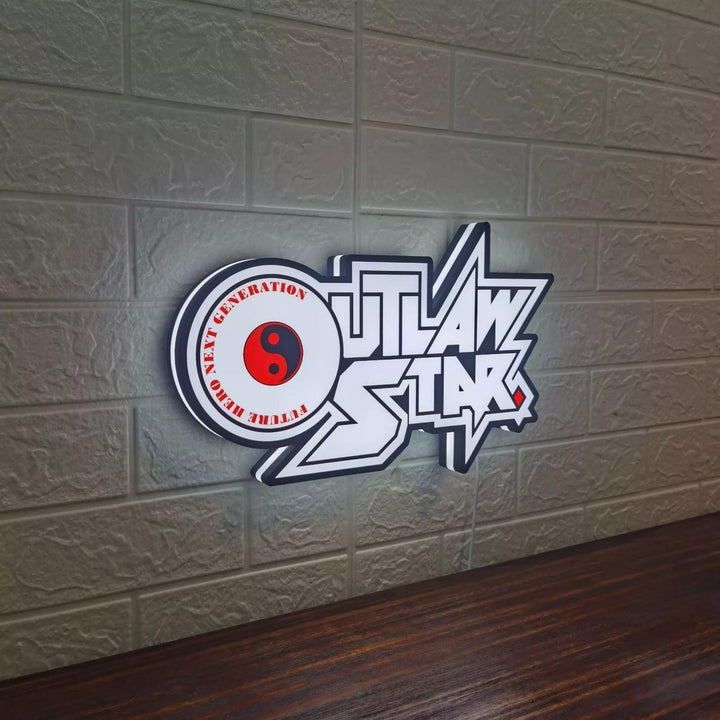 Lampe LED avec logo Outlaw Star, parfaite pour les fans et les collectionneurs d'anime.