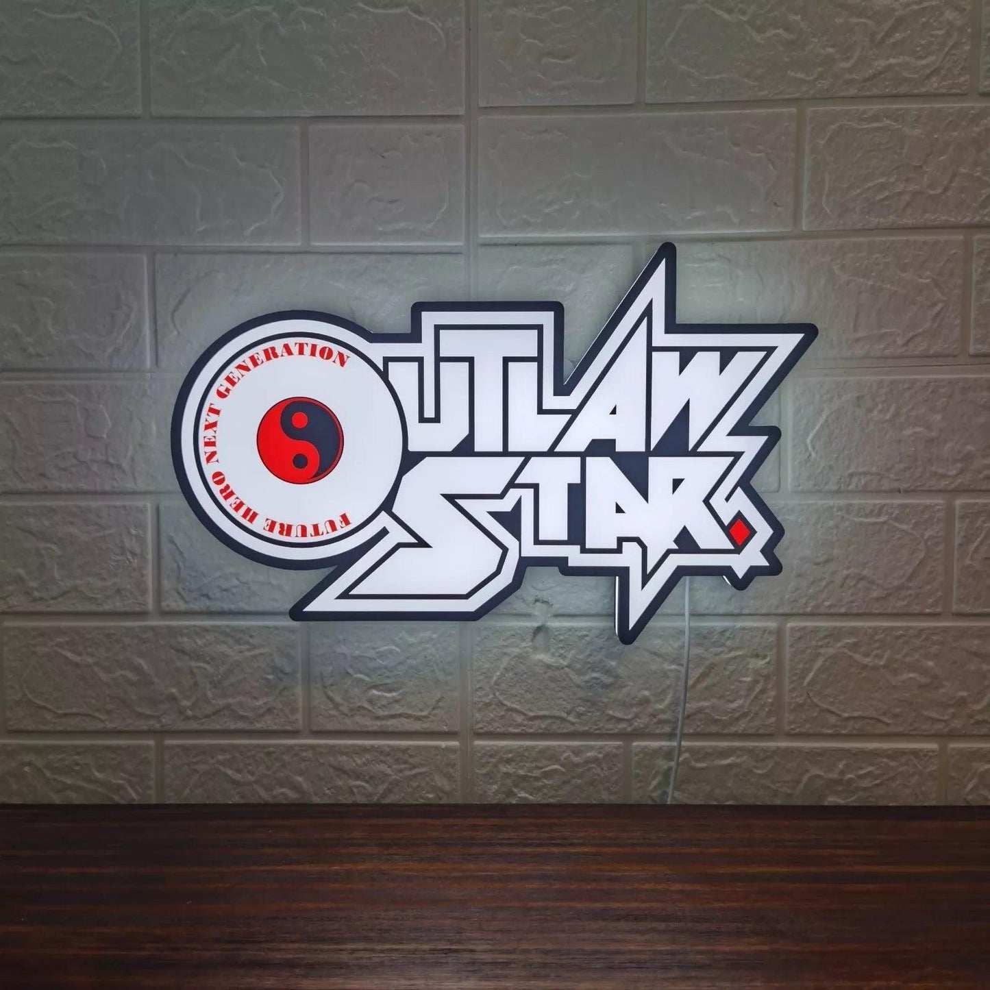 Lampe LED avec logo Outlaw Star, parfaite pour les fans et les collectionneurs d'anime.