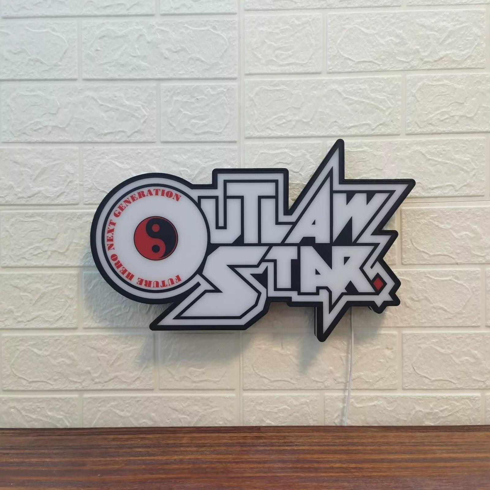 Lampe LED avec logo Outlaw Star, parfaite pour les fans et les collectionneurs d'anime.