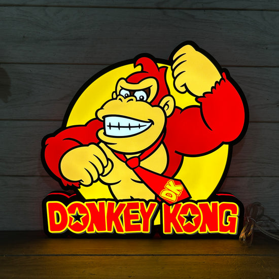 Donkey Kong Logo LED Sign, 3D Printed, USB Powered & Full Dimmable