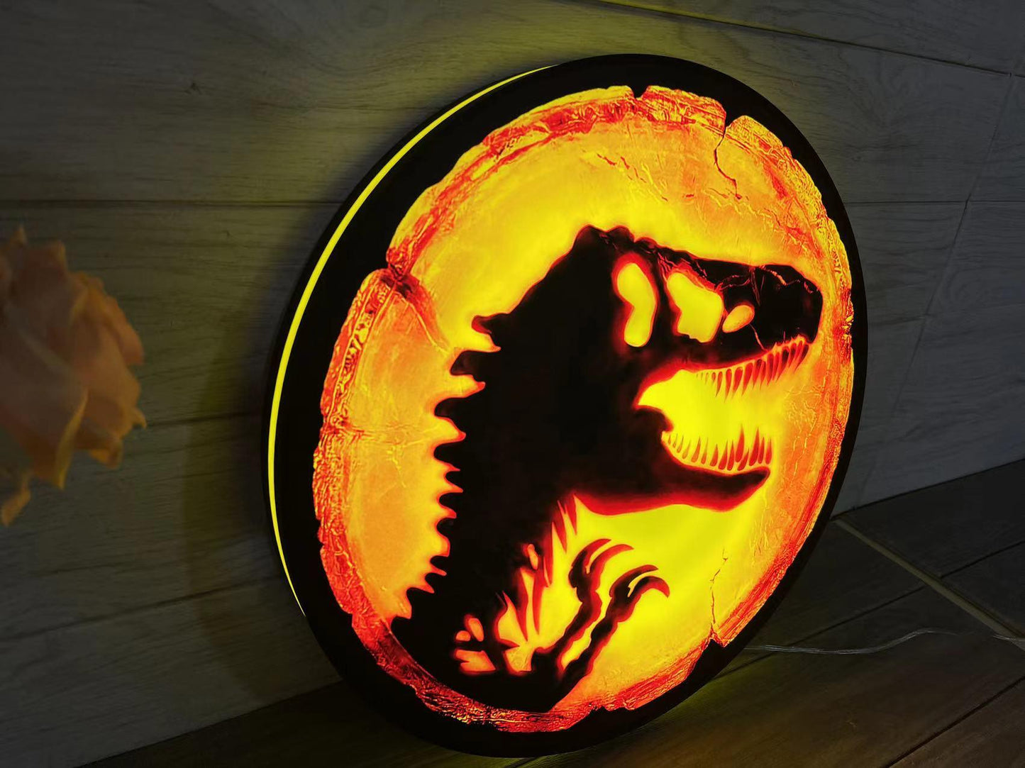 Jurassic World Dominion Amber 3D Printed LED Lightbox Sign Wall Art Fan Cave